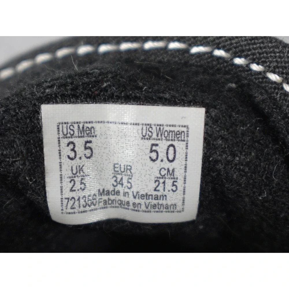 Vans Old Skool Sneakers Womens 5 Men 3.5 Black Good Suede Canvas 721356